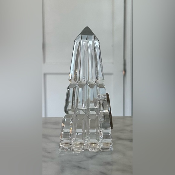 Waterford Cut Crystal Obelisk Pyramid Desk Clock - VINTAGE - Picture 14 of 15